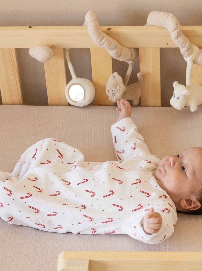 Pigiama in velluto per bambino Bastoncino di Zucchero Bianco - Kiabi