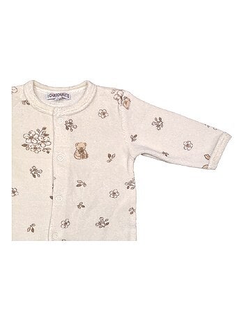 Pigiama in velluto per neonati con motivo "Mazzi di fiori" di Les Chatounets