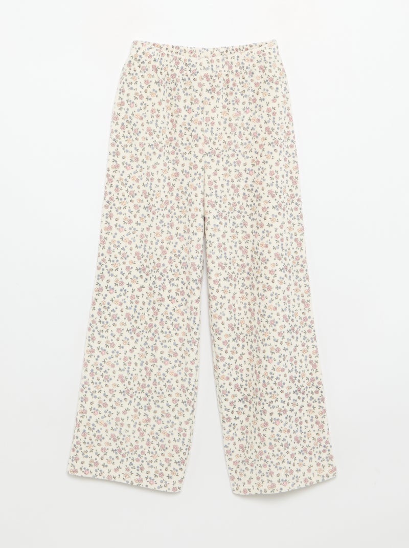 Pigiama in velluto stampato 2 pezzi - Felpa + pantaloni Beige - Kiabi