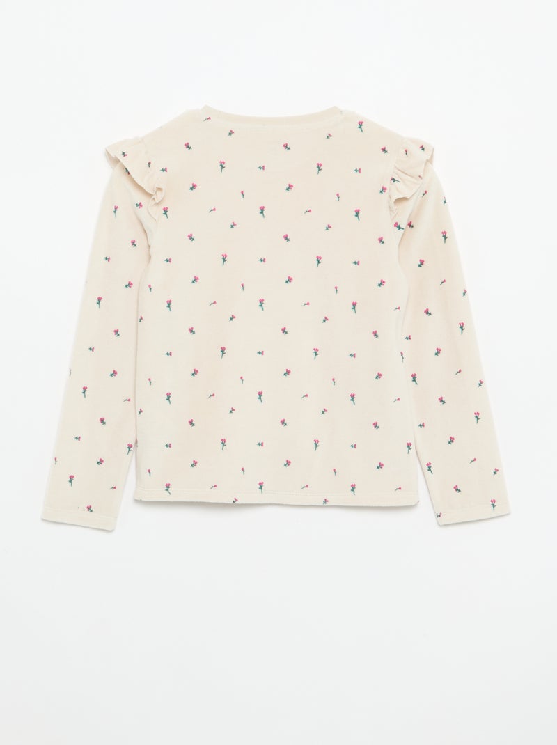 Pigiama in velluto stampato 2 pezzi - Felpa + pantaloni Rosa - Kiabi