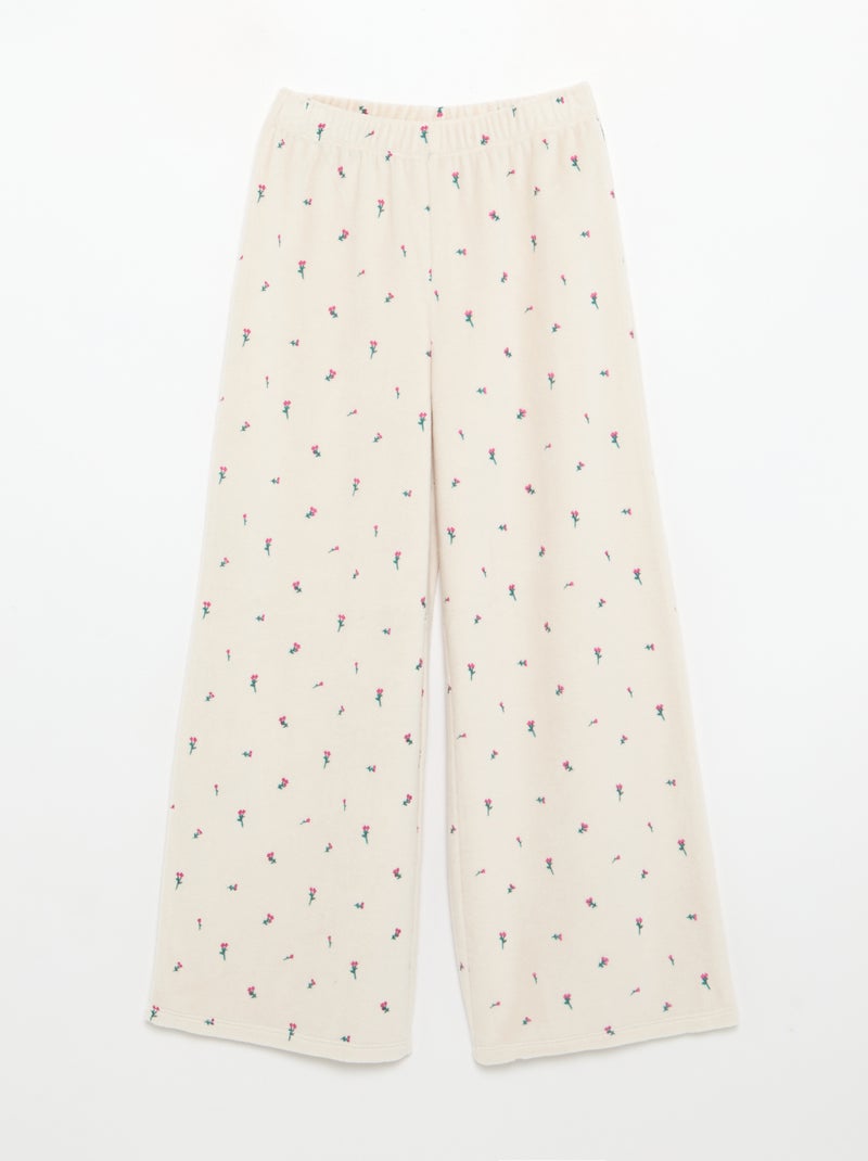 Pigiama in velluto stampato 2 pezzi - Felpa + pantaloni Rosa - Kiabi