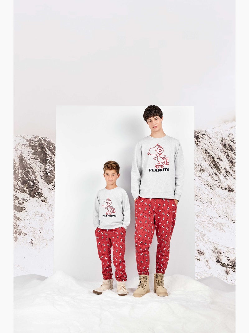 Pigiama infantile unisex con stampa di snoopy Grigio melangiato - Kiabi