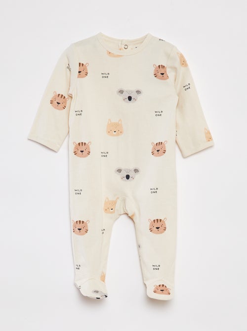 Pigiama intero con piedini a fantasia - Kiabi