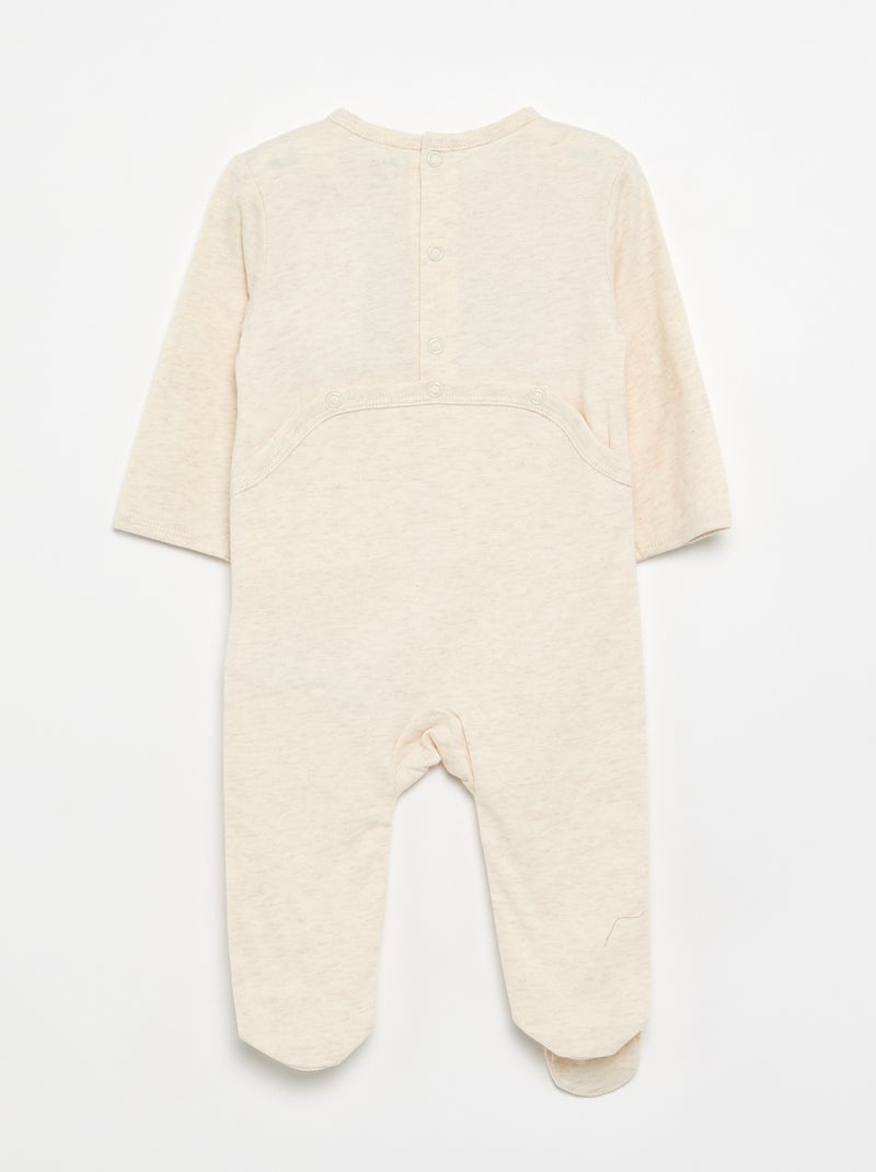Pigiama intero in jersey di cotone Beige - Kiabi