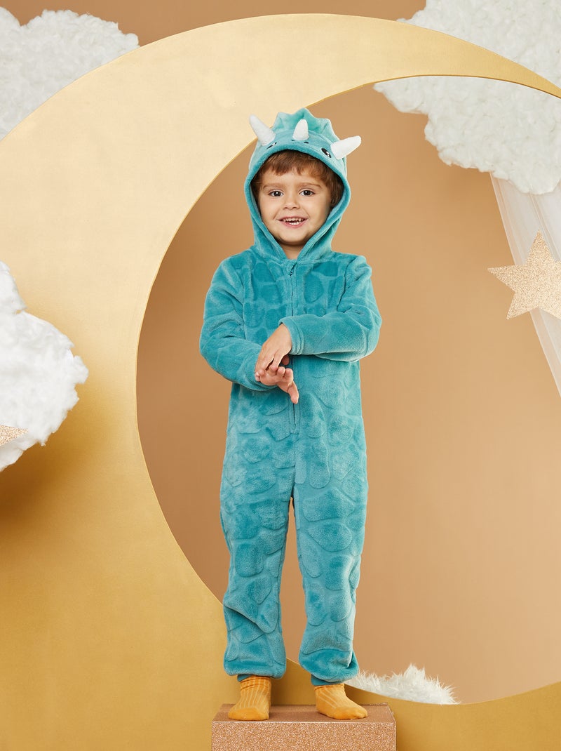 Pigiama intero in pile 'dinosauro' BLU - Kiabi