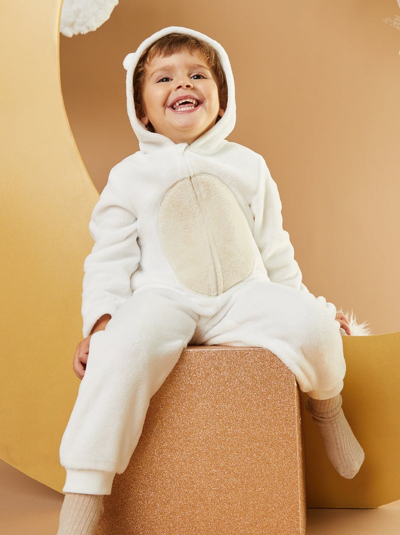 Pigiama intero in pile 'orso' BIANCO - Kiabi