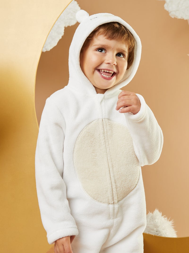 Pigiama intero in pile 'orso' BIANCO - Kiabi