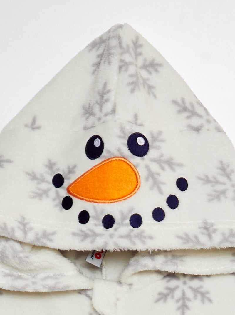 Pigiama intero in pile 'pupazzo di neve' BIANCO - Kiabi