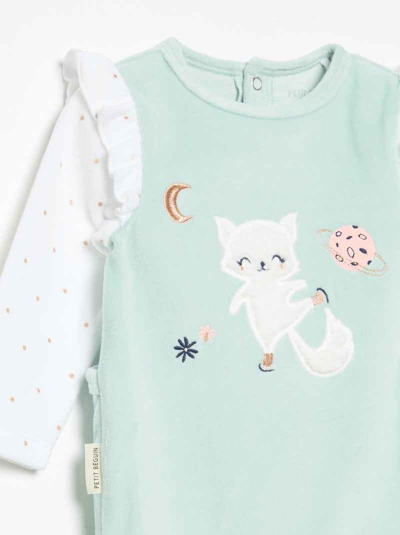 Pigiama intero 'Petit Béguin' con volant sulle spalle Verde - Kiabi