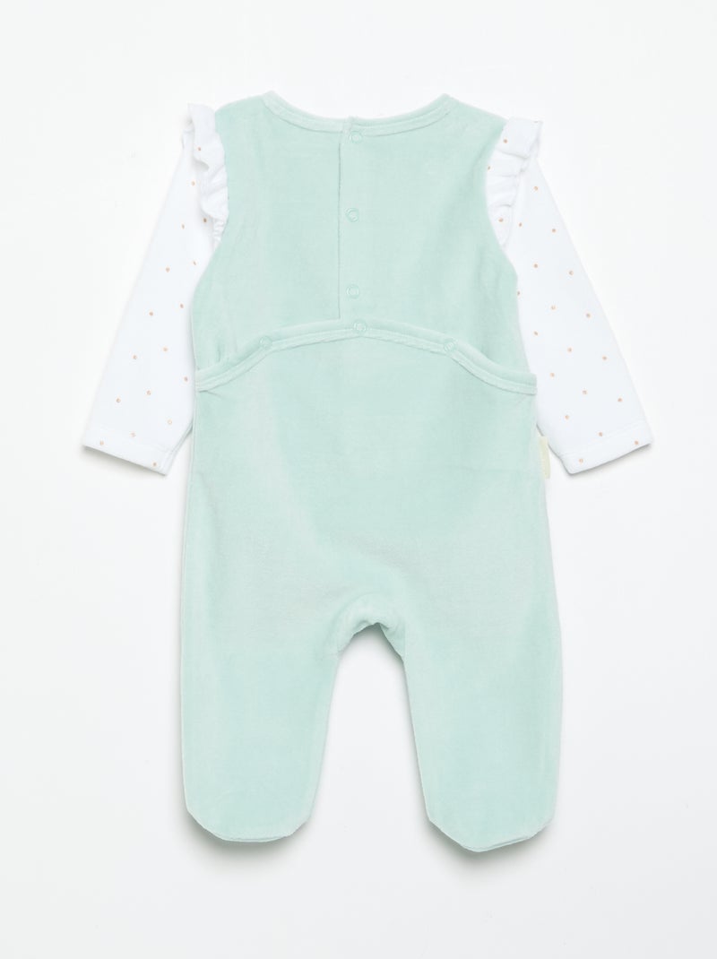 Pigiama intero 'Petit Béguin' con volant sulle spalle Verde - Kiabi
