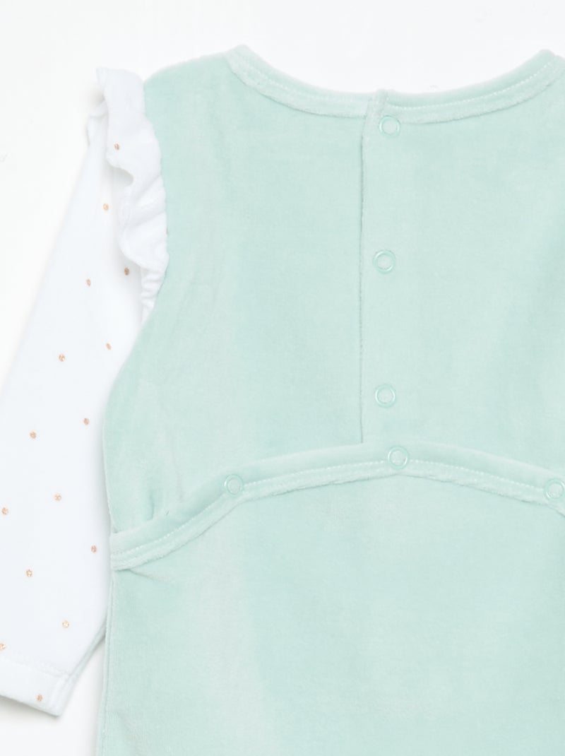 Pigiama intero 'Petit Béguin' con volant sulle spalle Verde - Kiabi