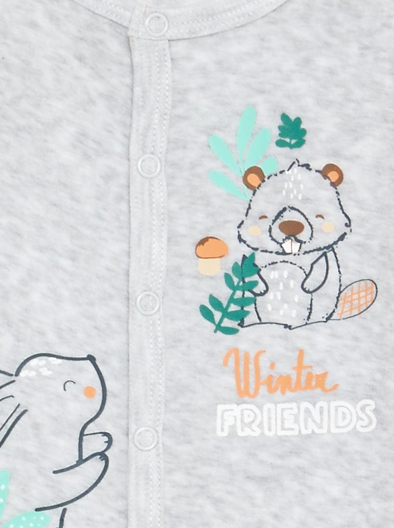 Pigiama intero 'Petit Béguin' in velluto Grigio - Kiabi