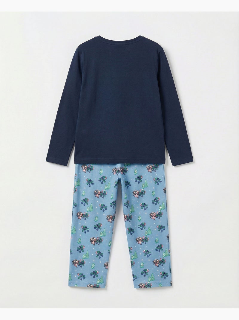 Pigiama invernale a maniche lunghe DISNEY con Stitch per bambine Blu marino - Kiabi