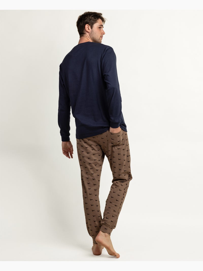 Pigiama lifestyle a maniche lunghe da uomo ADMAS Blu marino - Kiabi