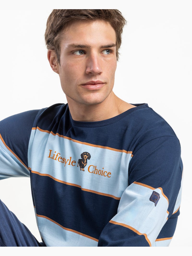 Pigiama lifestyle a maniche lunghe da uomo ADMAS Blu marino - Kiabi