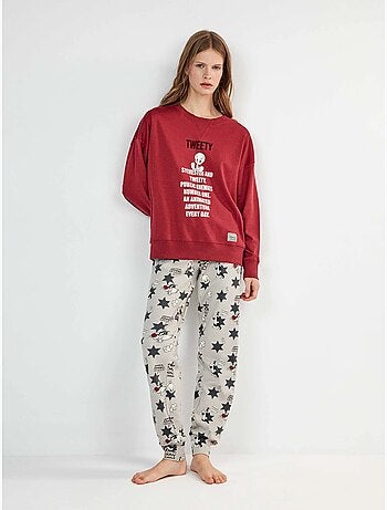 Pigiama looney tunes con stampa di titti