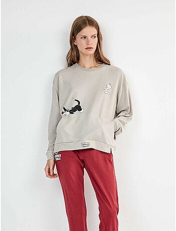 Pigiama looney tunes con stampa silvestre