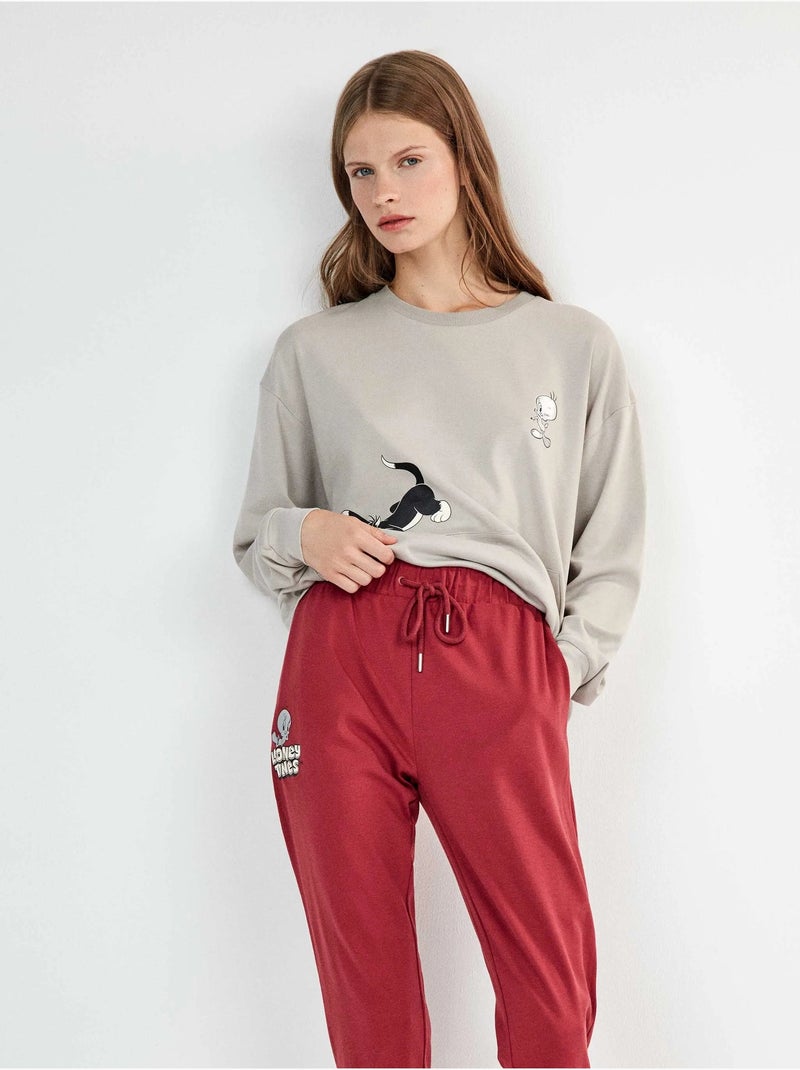 Pigiama looney tunes con stampa silvestre Grigio - Kiabi