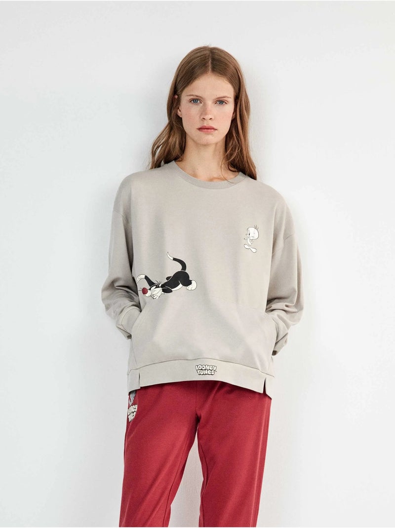 Pigiama looney tunes con stampa silvestre Grigio - Kiabi