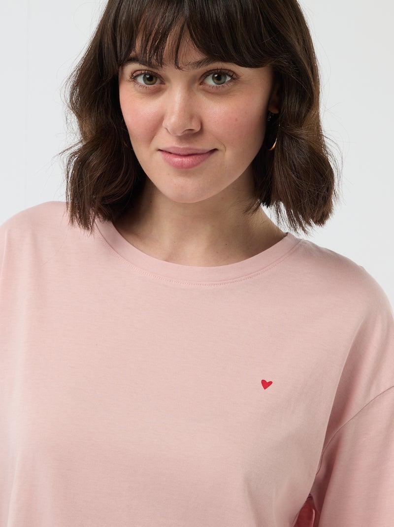 Pigiama lungo - Set 2 pezzi Rosa - Kiabi
