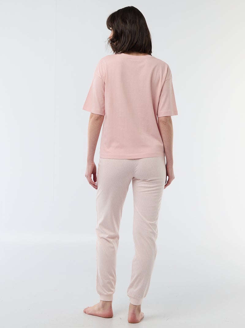 Pigiama lungo - Set 2 pezzi Rosa - Kiabi