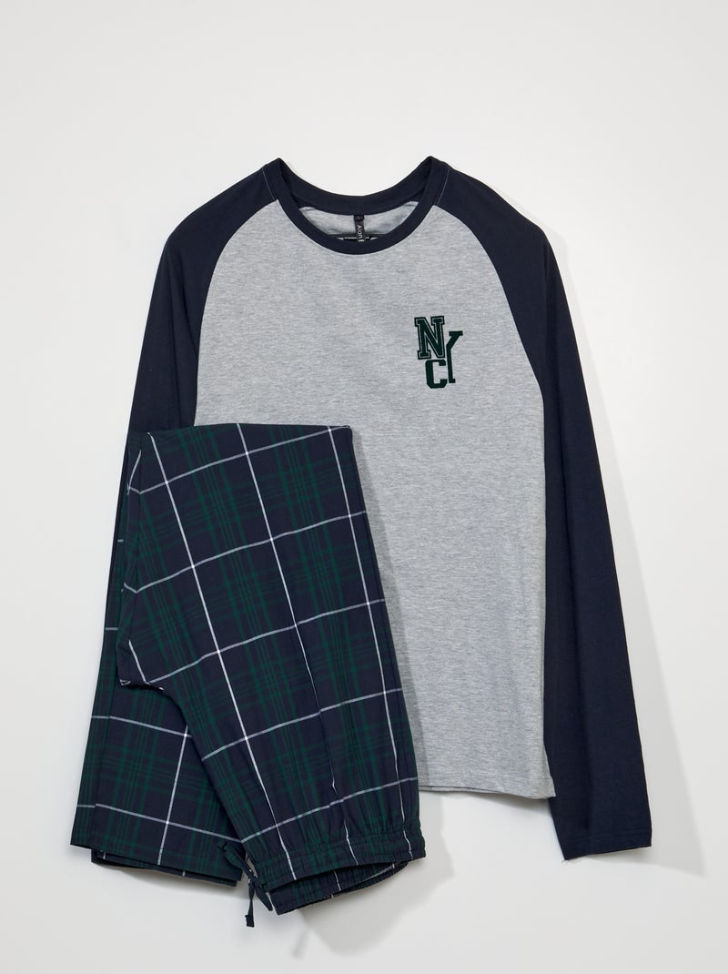Pigiama lungo - stampa NYC - 2 pezzi BLU - Kiabi