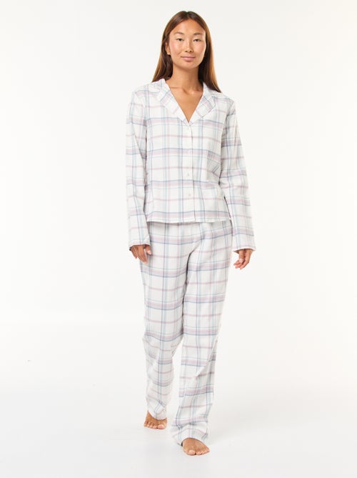 Pigiama lungo 2 pezzi camicia + pantaloni - 2 pezzi - Kiabi