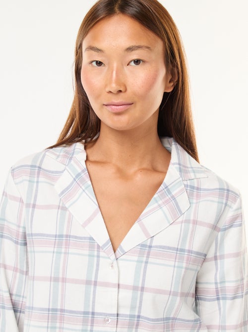 Pigiama lungo 2 pezzi camicia + pantaloni - 2 pezzi - Kiabi