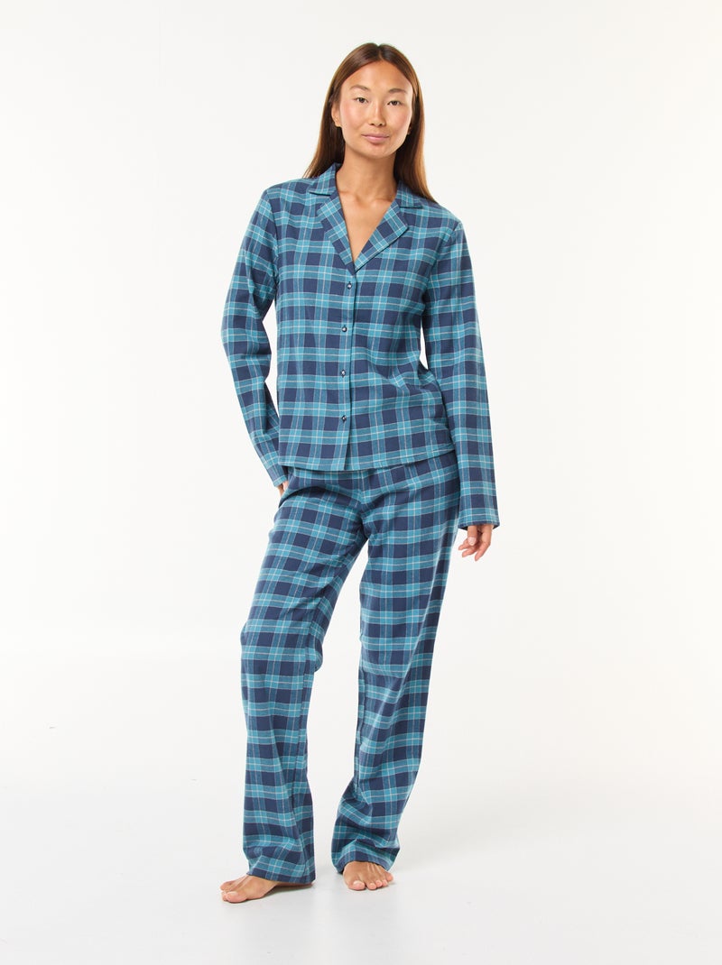 Pigiama lungo 2 pezzi camicia + pantaloni - 2 pezzi Verde - Kiabi