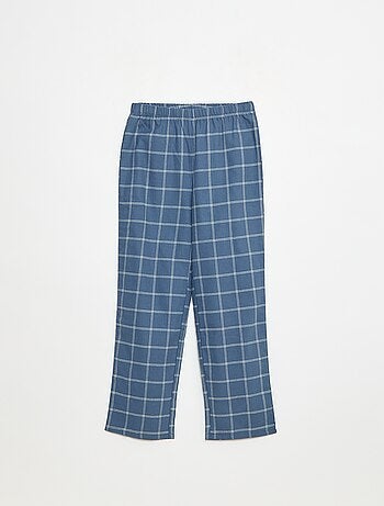 Pigiama lungo a quadri camicia + pantaloni - 2 pezzi