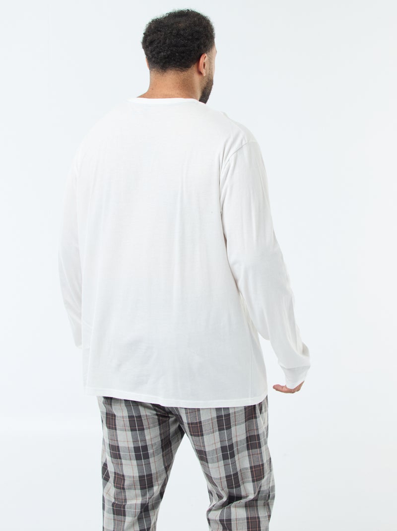 Pigiama lungo a tema natalizio - Set 2 pezzi Bianco - Kiabi