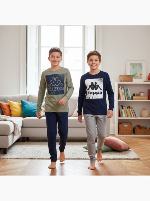 Pigiama Lungo Bambino Confezione da 2 Cotone Logo Omini Girocollo Manica Lunga KAPPA - Kiabi Pigiama Lungo Bambino Confezione da 2 Cotone Logo Omini Girocollo Manica Lunga KAPPA - Kiabi