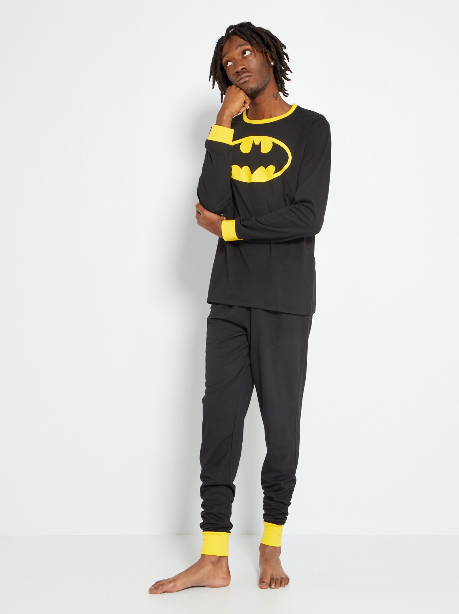 Pigiama lungo Batman in jersey 2 pezzi nero giallo Kiabi 24.00