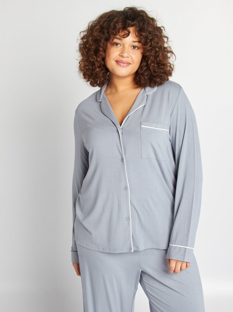 Pigiama lungo camicia + pantaloni - 2 pezzi BLU - Kiabi