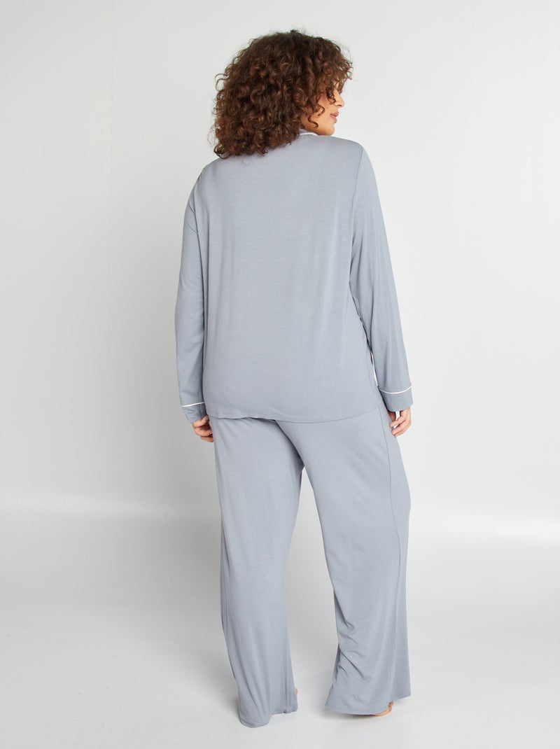 Pigiama lungo camicia + pantaloni - 2 pezzi BLU - Kiabi