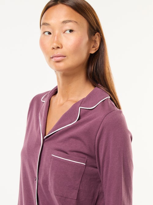 Pigiama lungo camicia + pantaloni - 2 pezzi - Kiabi