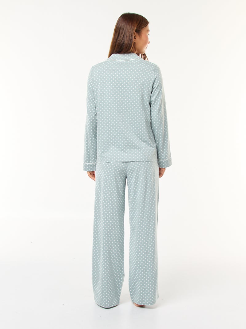 Pigiama in lino, pigiama da donna con camicia e pantaloncini morbidi, pigiama con cuori rossi - Italia