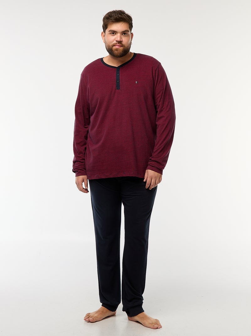 Pigiama lungo completo t-shirt + pantaloni - 2 pezzi Blu - Kiabi