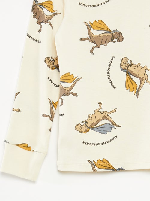 Pigiama lungo completo t-shirt + pantaloni con motivo all over - Kiabi