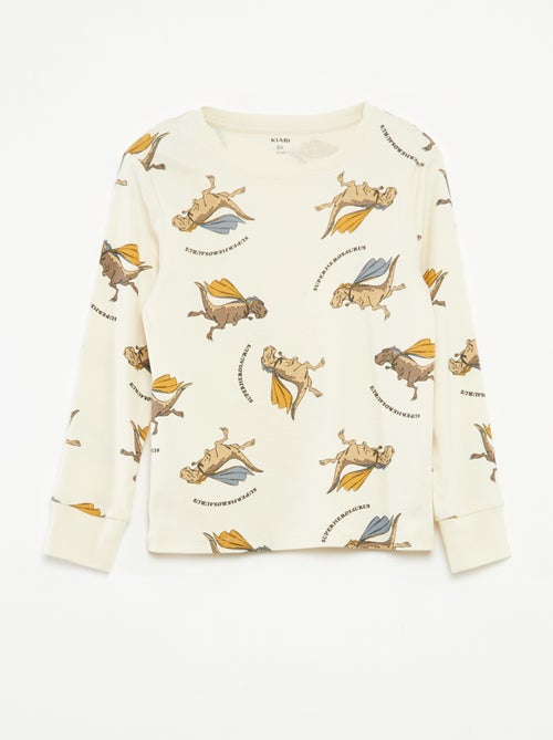 Pigiama lungo completo t-shirt + pantaloni con motivo all over - Kiabi