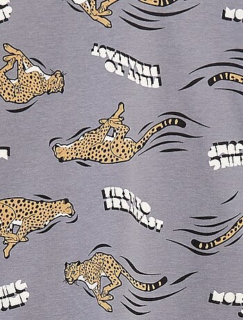 Pigiama lungo completo t-shirt + pantaloni con motivo all over