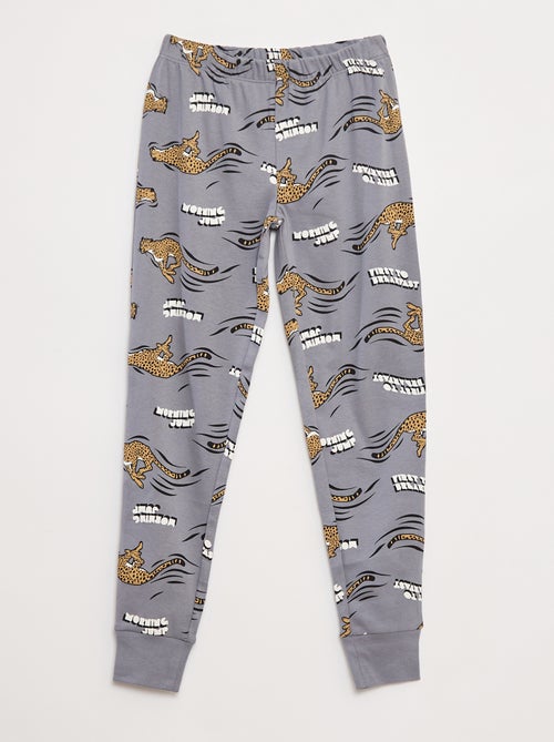 Pigiama lungo completo t-shirt + pantaloni con motivo all over - Kiabi