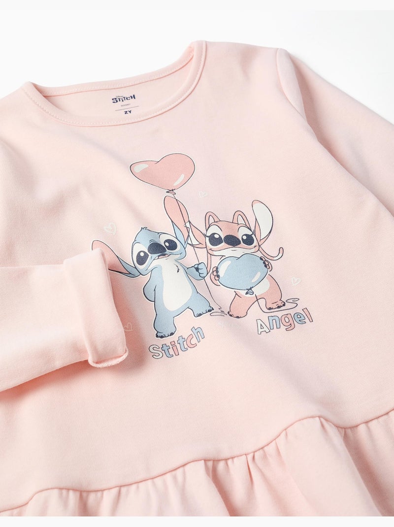 Pigiama lungo con stampa di Stitch che si illumina al buio Rosa chiaro - Kiabi