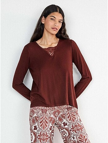 Pigiama lungo con stampa paisley
