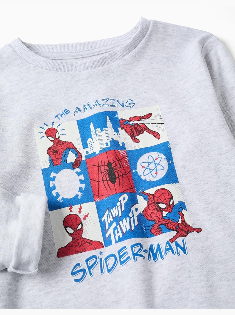Pigiama lungo con stampa Spider-Man che si illumina al buio Grigio chiaro - Kiabi