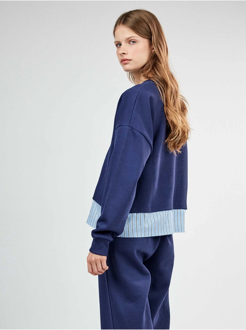 Pigiama lungo di snoopy in felpa spazzolata Blu marino - Kiabi