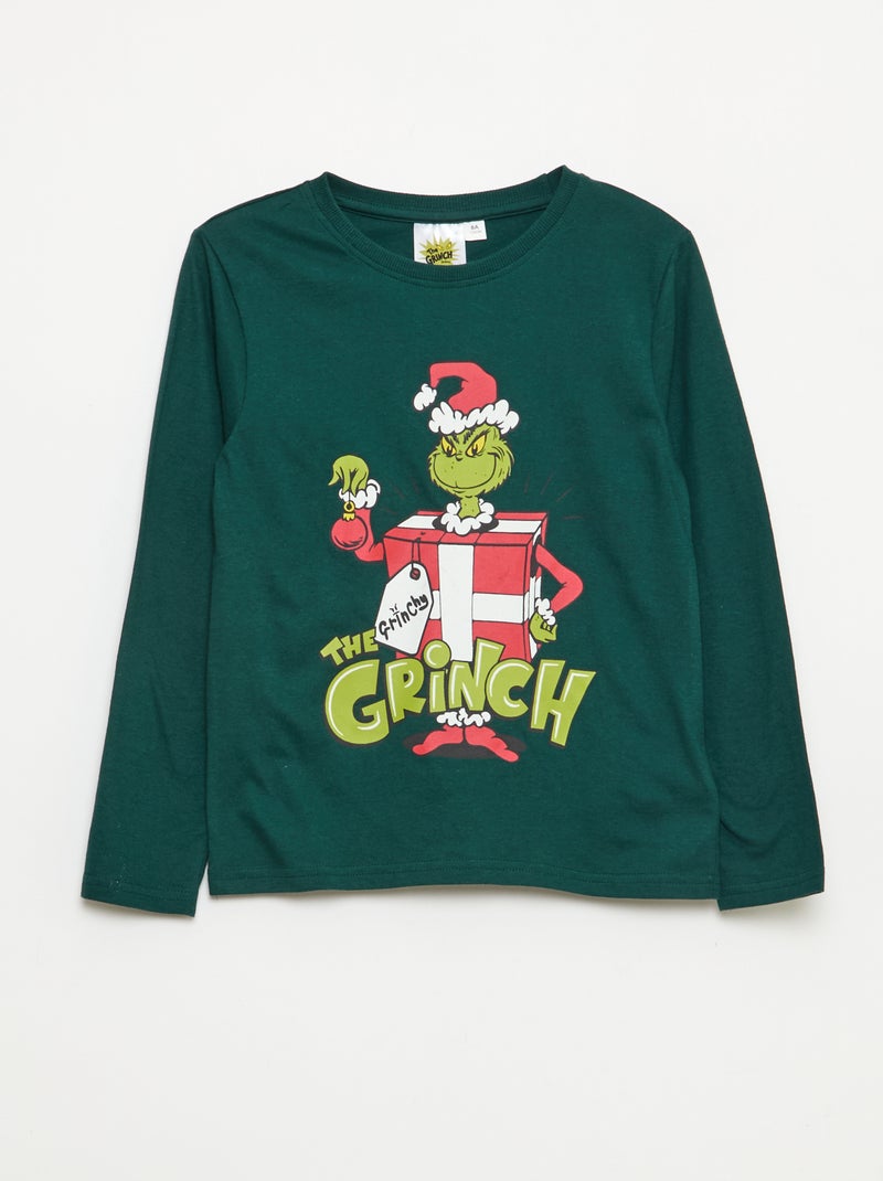 Pigiama lungo 'Il Grinch' maglietta pantaloni pezzi Verde