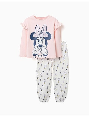 Pigiama lungo in cotone con stampe di Minnie