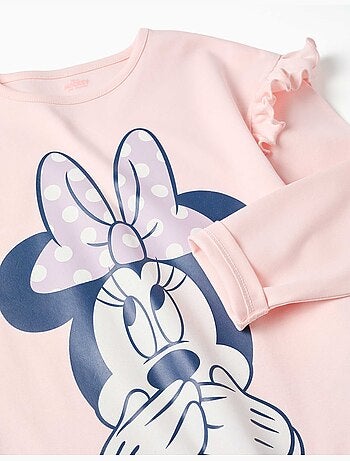 Pigiama lungo in cotone con stampe di Minnie