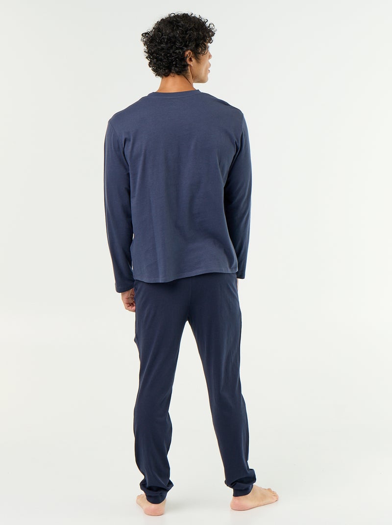 Pigiama lungo in jersey - 2 pezzi Blu - Kiabi